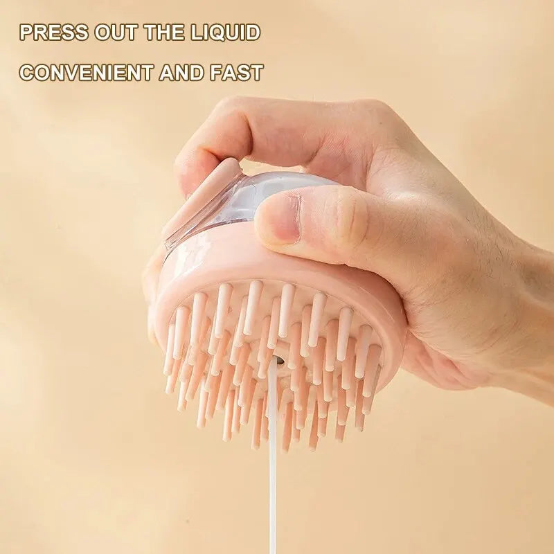 1pc Pet Bath Brush Soft Silicone With Shampoo