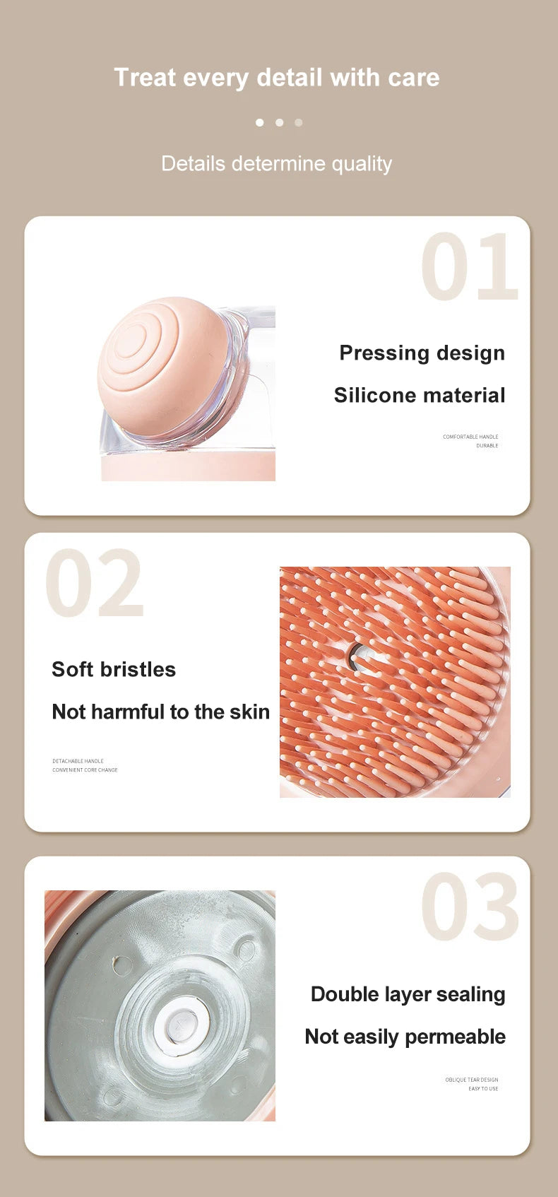 1pc Pet Bath Brush Soft Silicone With Shampoo