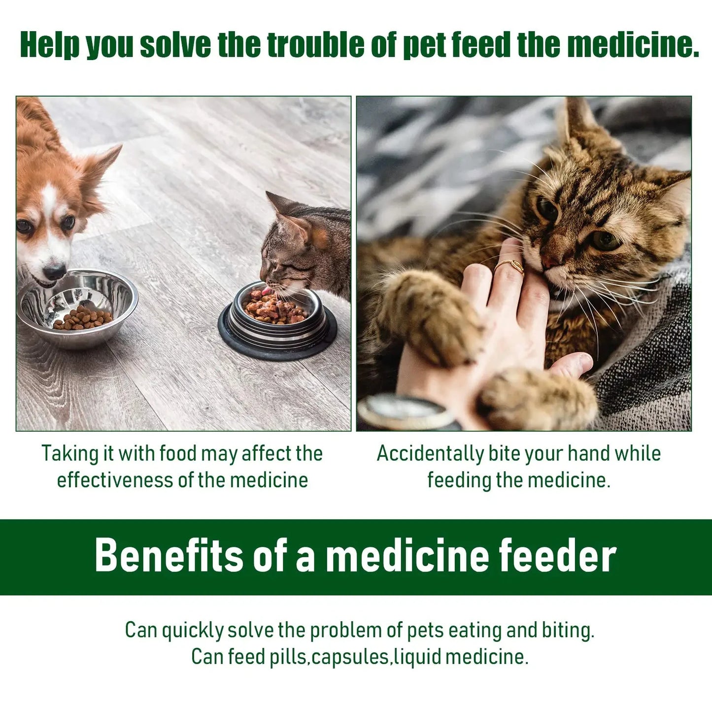 Pet Medication Dispenser, Pressing Feeding Stick for Cats