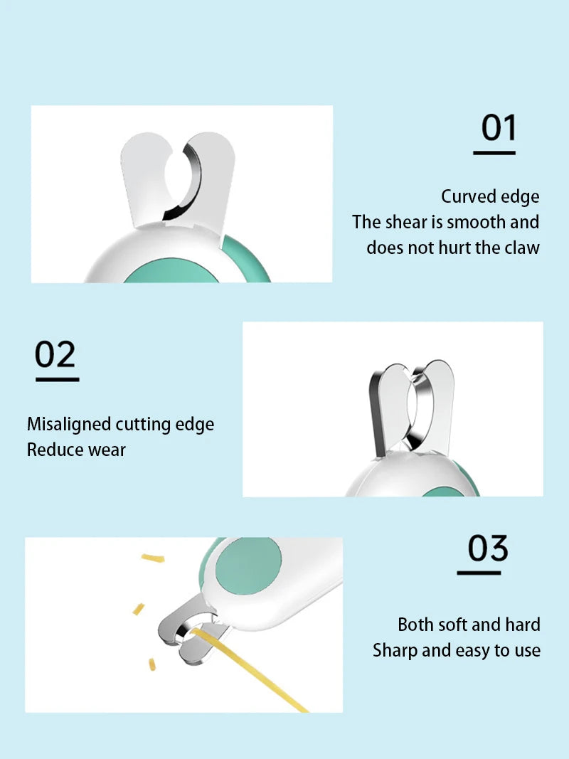 LED Light Cat Dog Nail Clipper Cutter Professional