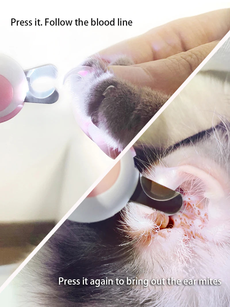 LED Light Cat Dog Nail Clipper Cutter Professional