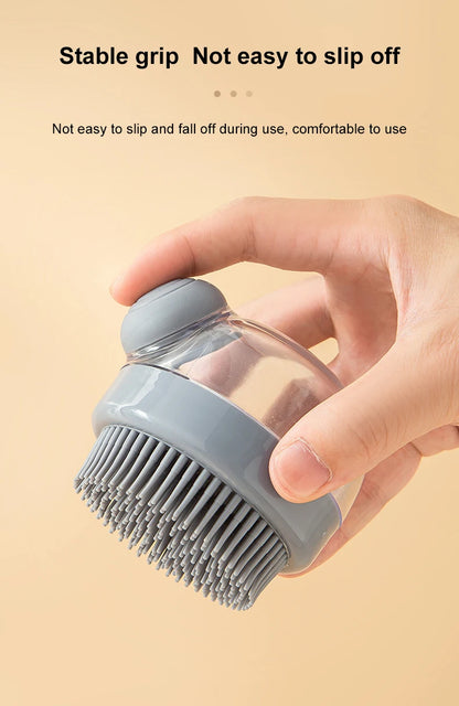 1pc Pet Bath Brush Soft Silicone With Shampoo