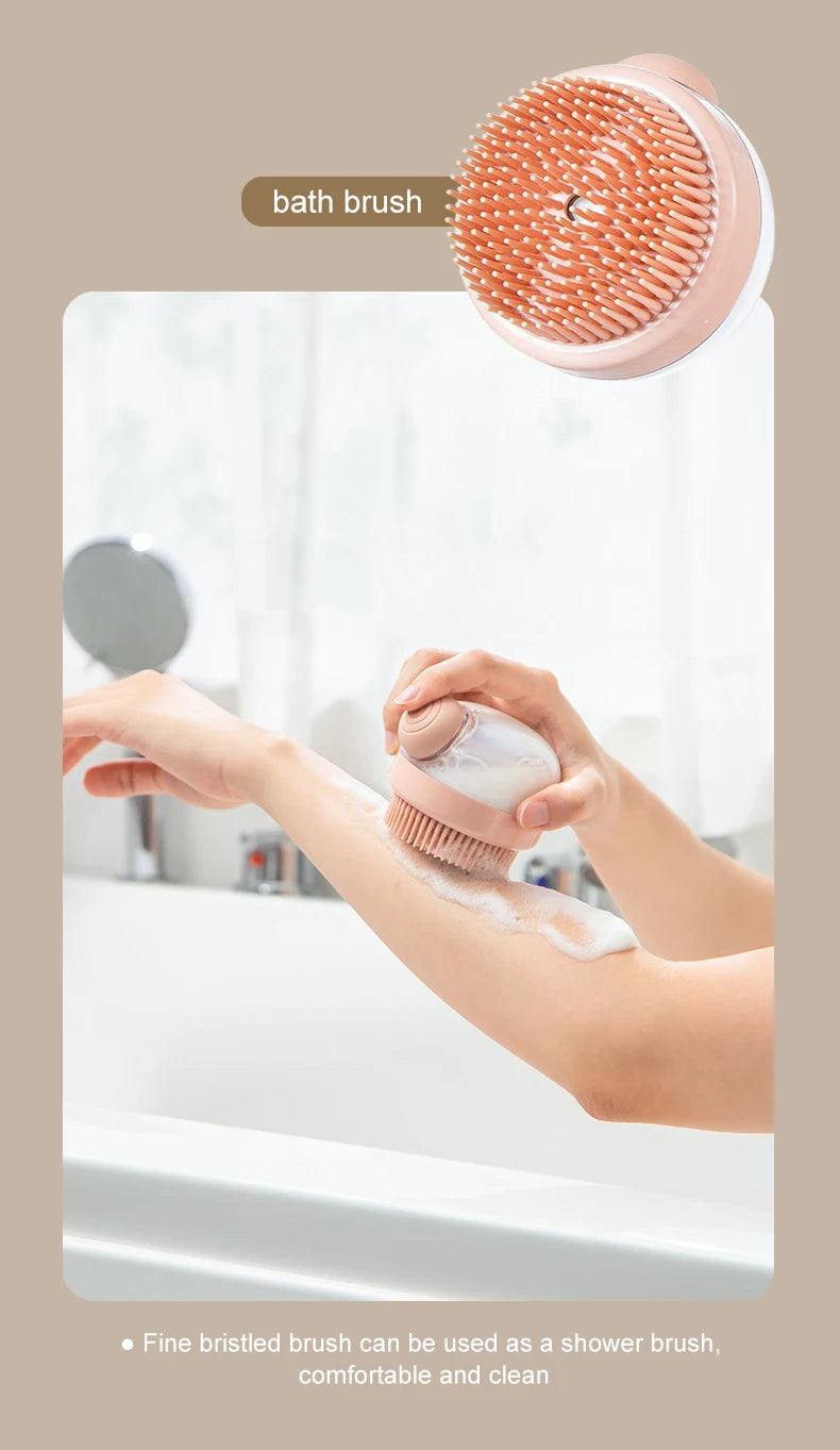 1pc Pet Bath Brush Soft Silicone With Shampoo