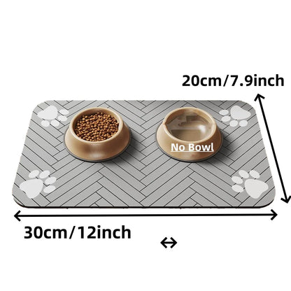 Pet Feeding Mat-Absorbent Pet Placemat for Food and Water Bowl