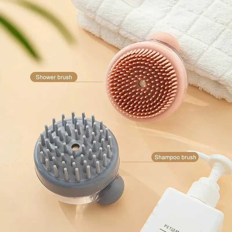 1pc Pet Bath Brush Soft Silicone With Shampoo