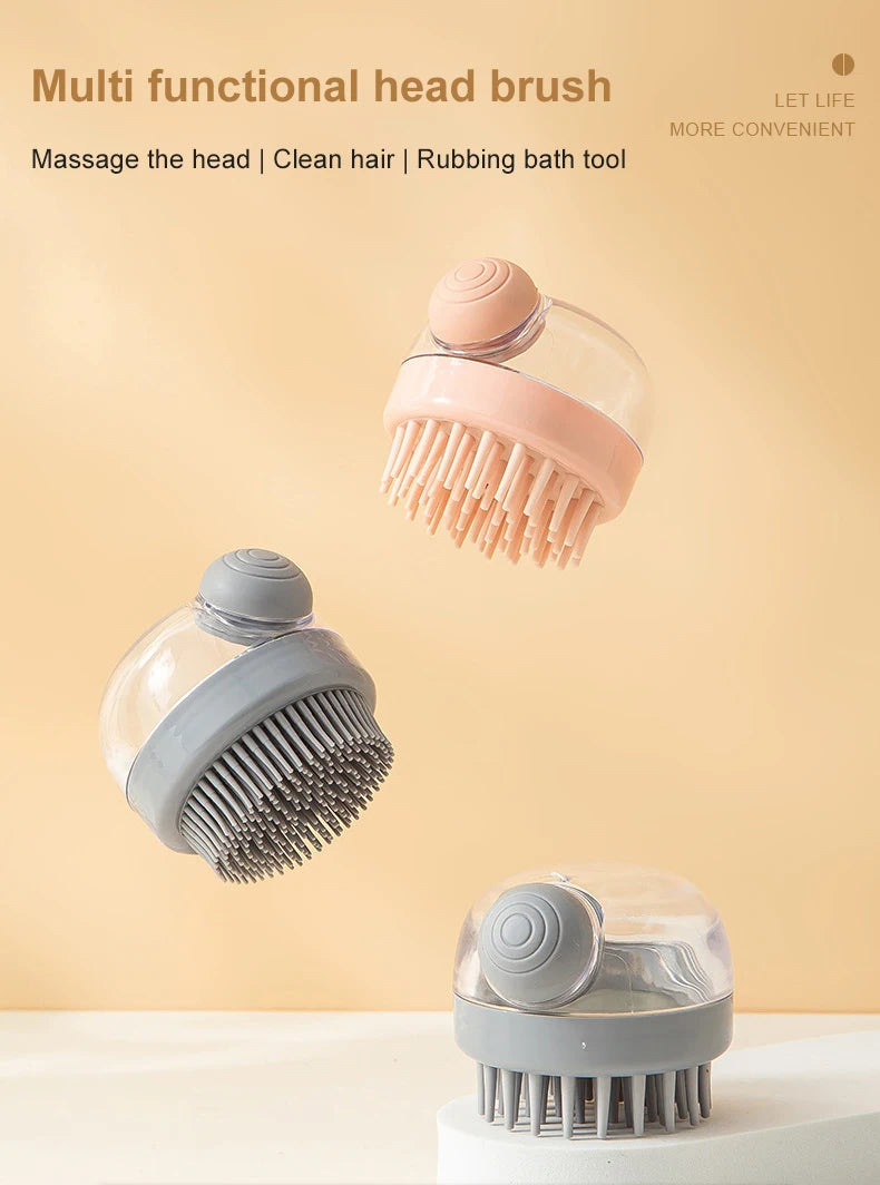 1pc Pet Bath Brush Soft Silicone With Shampoo