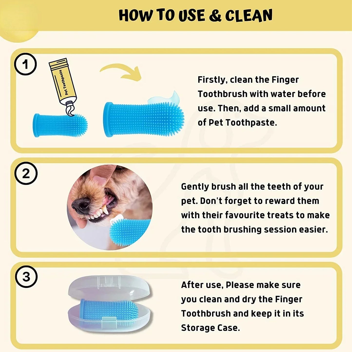 3/1pcs pet finger toothbrush Pet